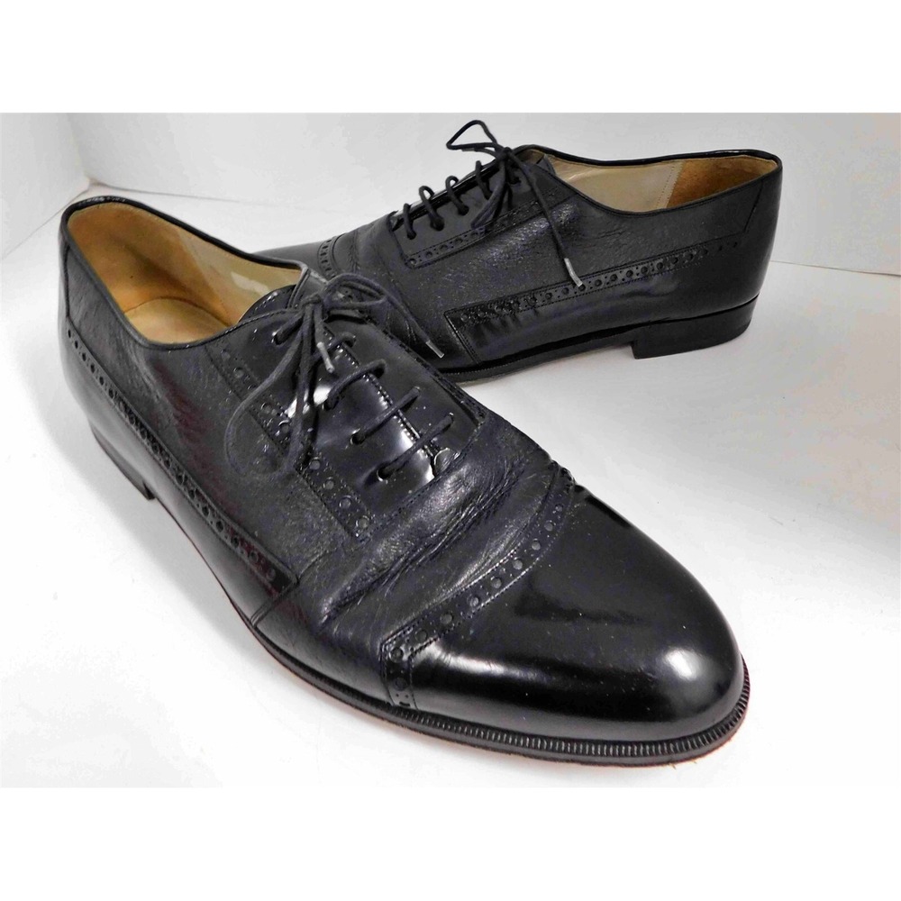 Mezlan Cantabria Black Leather Dress Oxfords 10.5 M